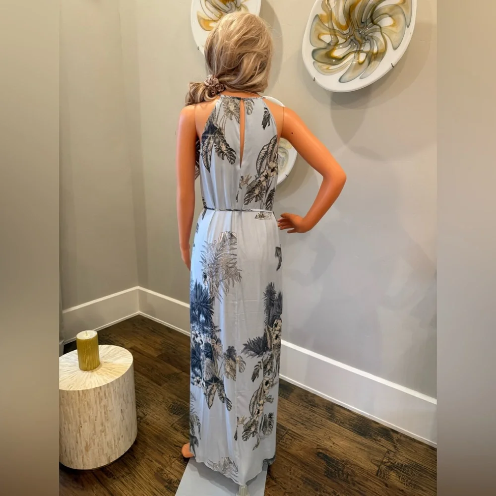 NEW MASSIMO DUTTI GORGEOUS ISLAND STYLE CLASSY MAXI DRESS W/A TIE AT THE WAIST - Picture 4 of 15
